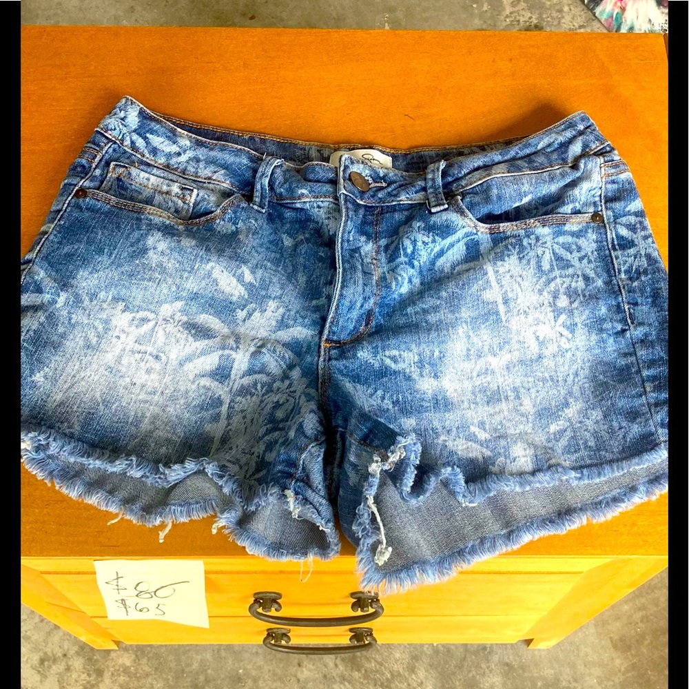 Jessica Simpson Blue Denim Designer Short Shorts Size 29